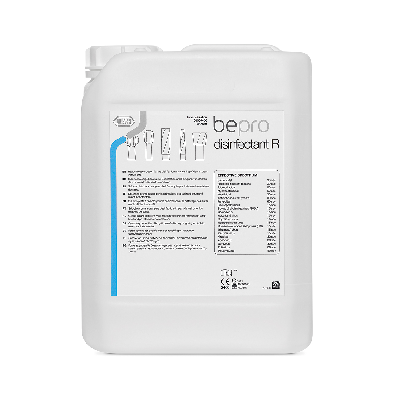 BePro Disinfectant R 5 Liter- Nachfüllkanister (Reinigung und Desinfektion von Instrumenten) 
