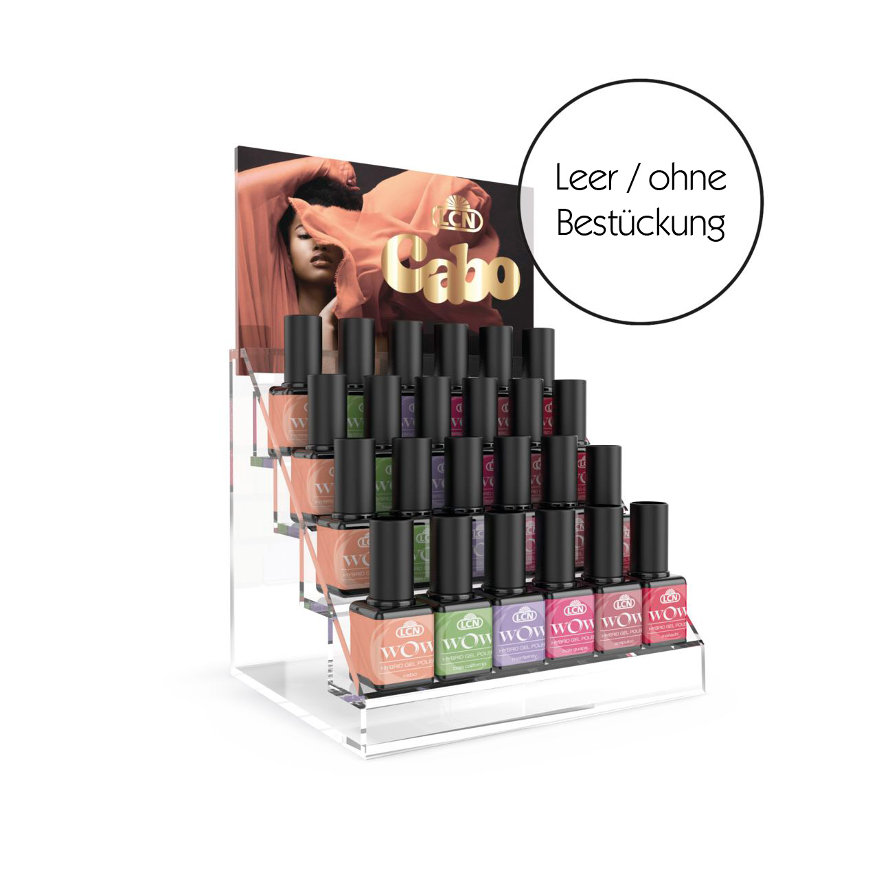 Trenddisplay Nail Polish/WOW, Leer+Einschieber Sommertrend Cabo