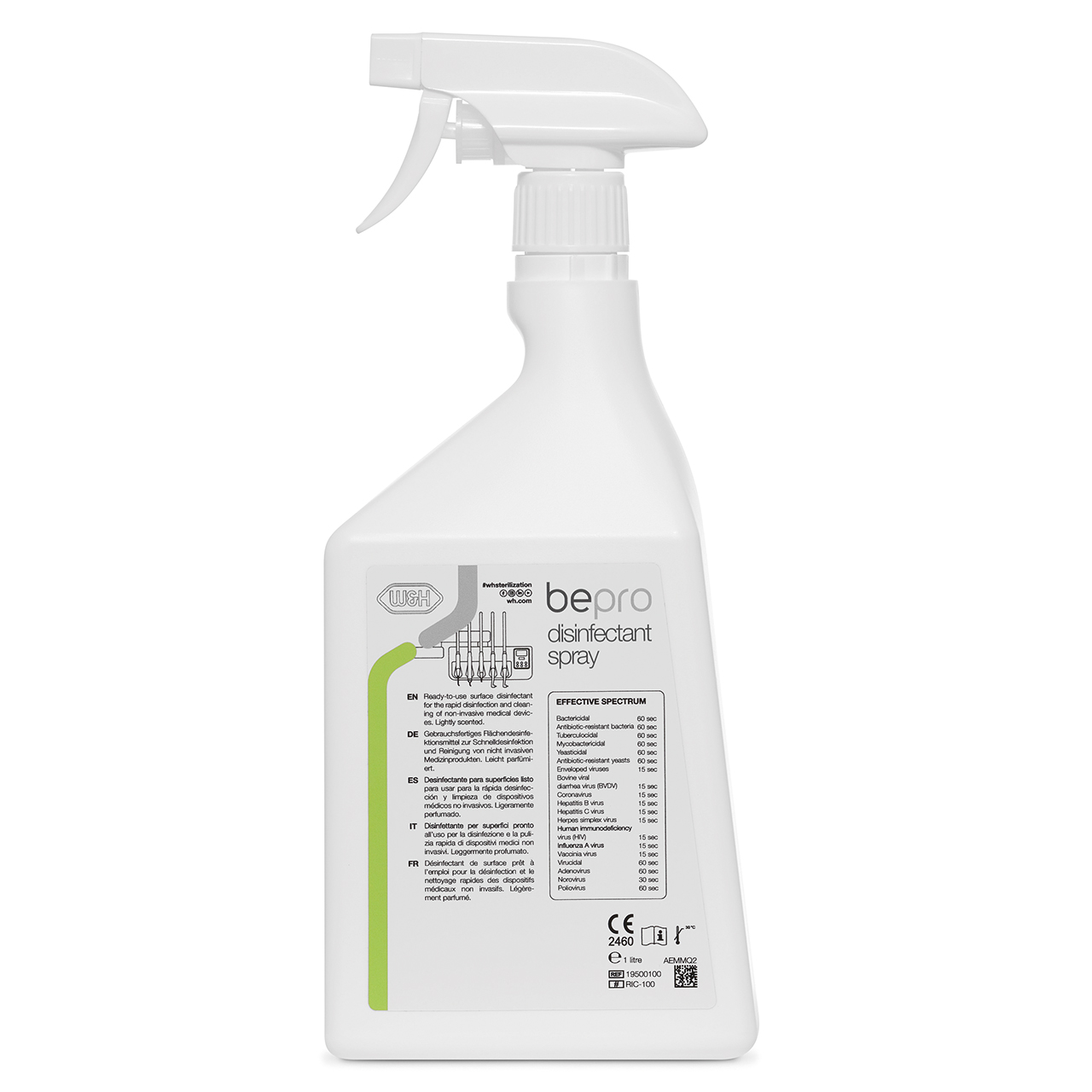 BePro Disinfectant Spray 1 Liter- Nachfüllflasche mit Sprühkopf (Flächendesinfektionsmittel)