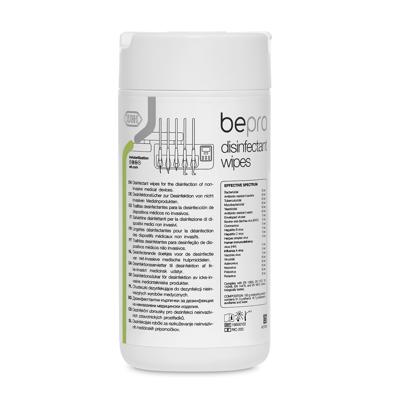 BePro Disinfectant Wipes 120 Tücher im nachfüllbaren Kunststoffbehälter (Flächendesinfektionsmittel)
