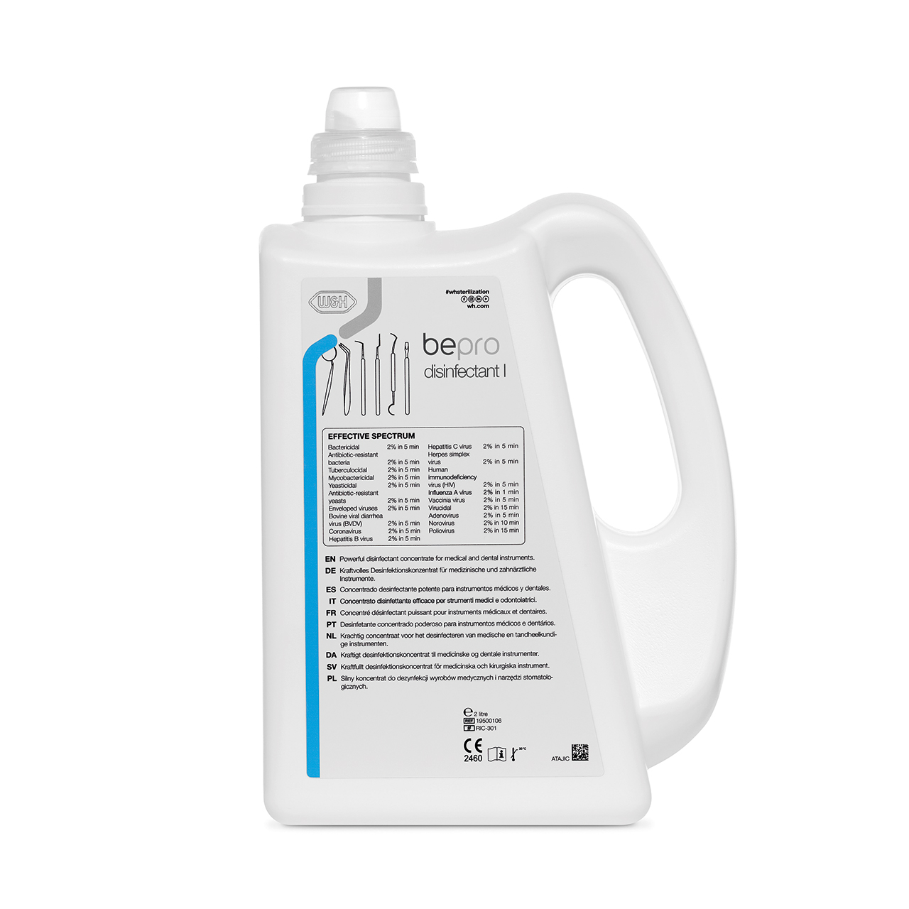 BePro Disinfectant I 2 Liter Flasche (Reinigung und Desinfektion von Instrumenten) 